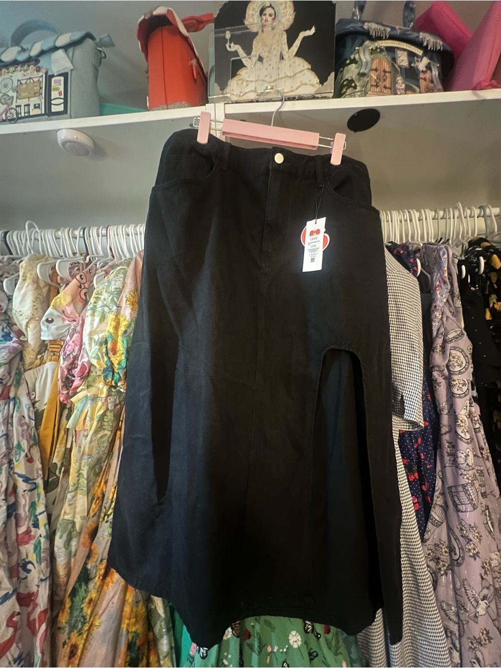 Cider black midi skirt